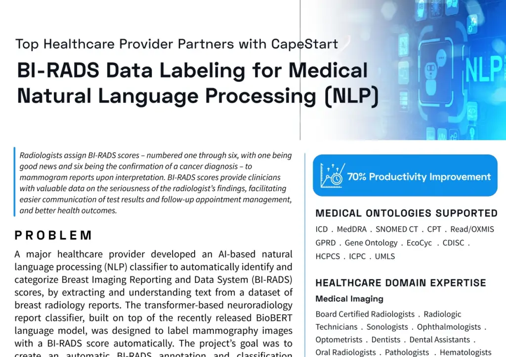 MadeAi | Providing Expert BI-RADS Data Labeling for Medical NLP Applications