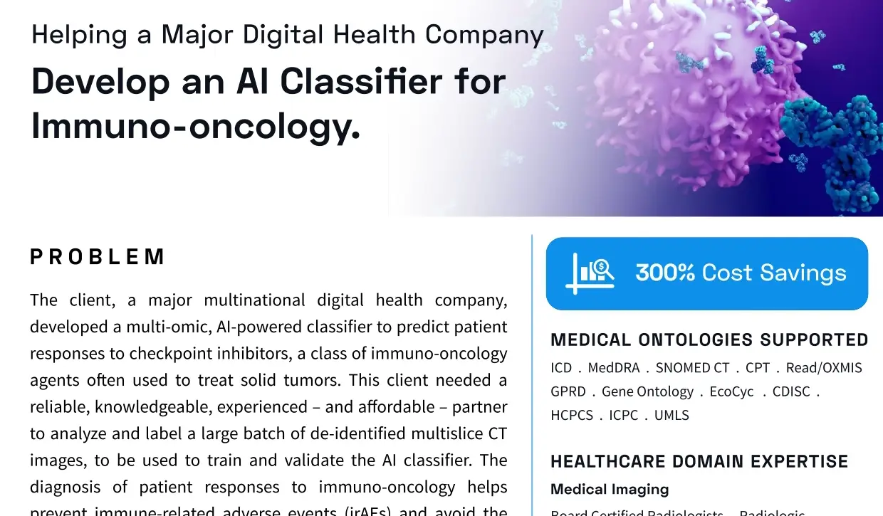 Developing an AI Classifier to Support Oncology Decision-Making
