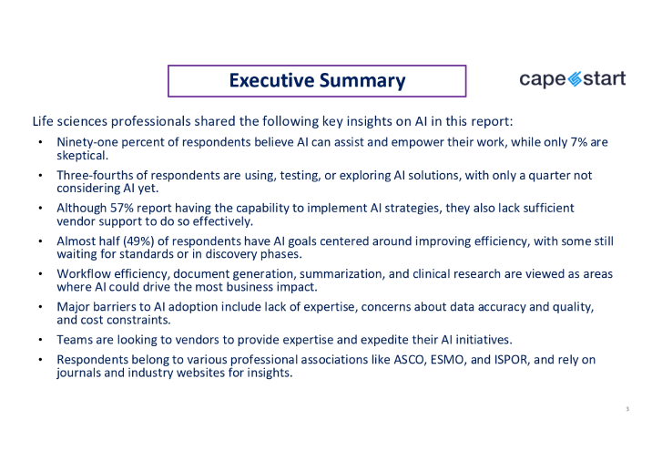 CapeStart's Life Science AI Research Report