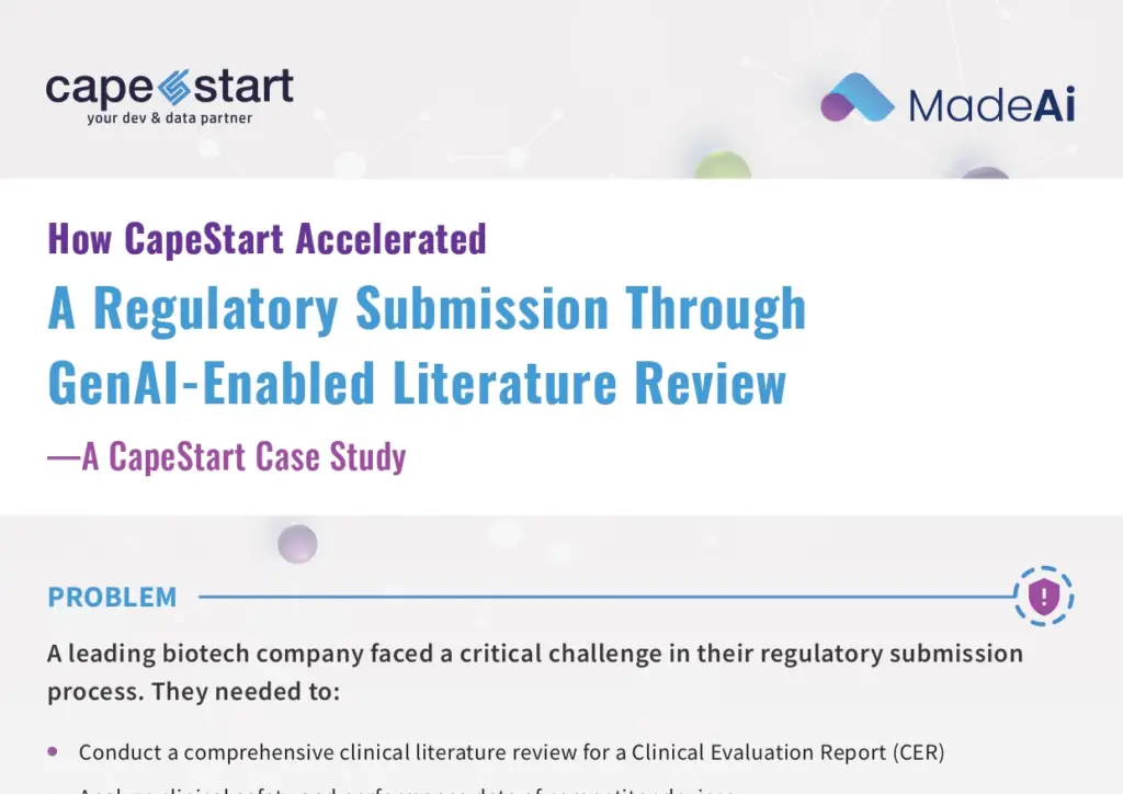 MadeAi | How CapeStart Accelerated a Regulatory Submissions Through GenAI-Enabled Literature Review